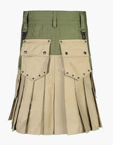 OLIVE GREEN AND KHAKI TACTICAL KILT - Scottish Kilt Jacket™ USA-UK
